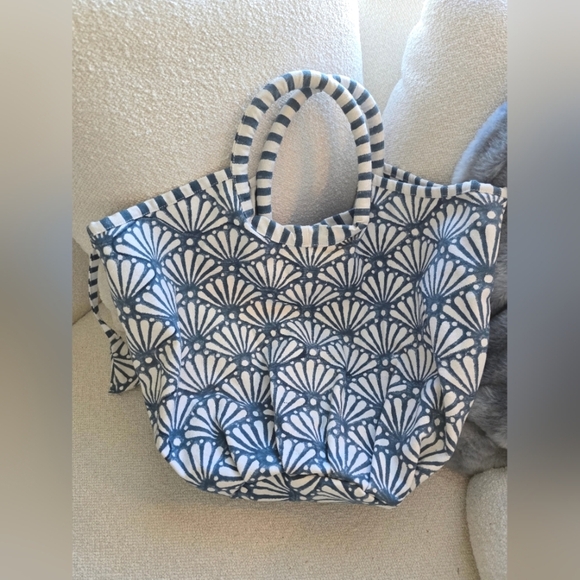 Roller Rabbit Blue and White Tote Bag - Picture 1 of 6